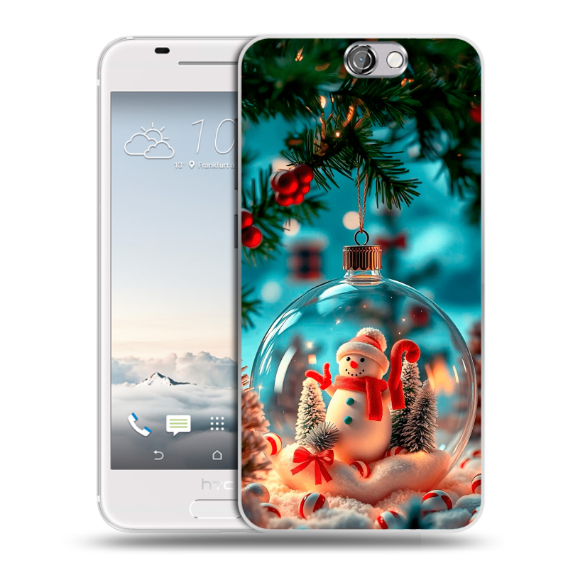 Силиконовый чехол на HTC One A9 с принтом Новый год Силиконовый чехол на HTC One A9 с принтом Новый год