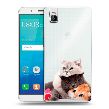 Пластиковый чехол на Huawei ShotX с принтом Кошки Пластиковый чехол на Huawei ShotX с принтом Кошки