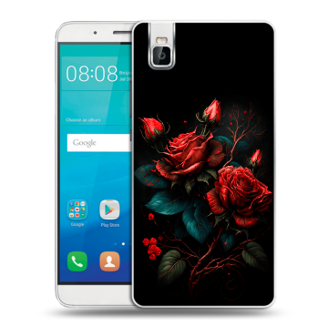 Пластиковый чехол на Huawei ShotX с принтом Розы красные Пластиковый чехол на Huawei ShotX с принтом Розы красные