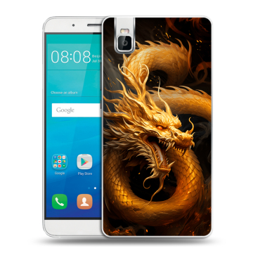 Пластиковый чехол на Huawei ShotX с принтом Золотой дракон Пластиковый чехол на Huawei ShotX с принтом Золотой дракон