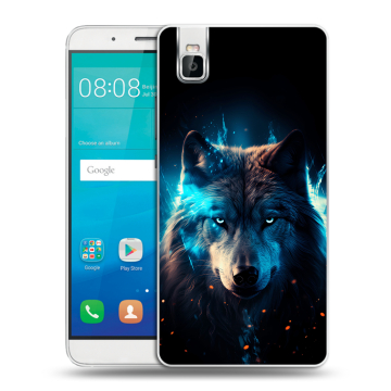 Пластиковый чехол на Huawei ShotX с принтом Волк ночной