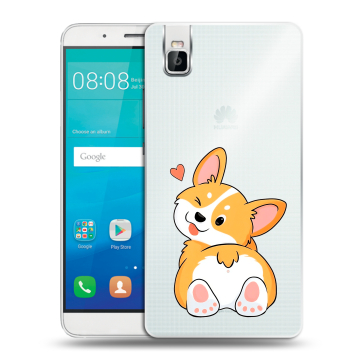 Пластиковый чехол на Huawei ShotX с принтом Корги Пластиковый чехол на Huawei ShotX с принтом Корги