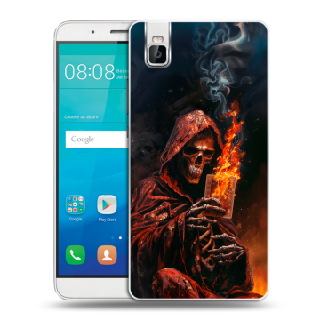 Пластиковый чехол на Huawei ShotX с принтом Скелет и карты Пластиковый чехол на Huawei ShotX с принтом Скелет и карты