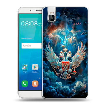 Пластиковый чехол на Huawei ShotX с принтом Герб флаг России Пластиковый чехол на Huawei ShotX с принтом Герб флаг России