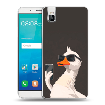 Пластиковый чехол на Huawei ShotX с принтом утка в очках Пластиковый чехол на Huawei ShotX с принтом утка в очках