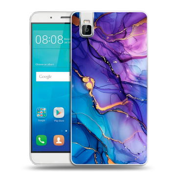 Пластиковый чехол на Huawei ShotX с принтом синий мрамор Пластиковый чехол на Huawei ShotX с принтом синий мрамор
