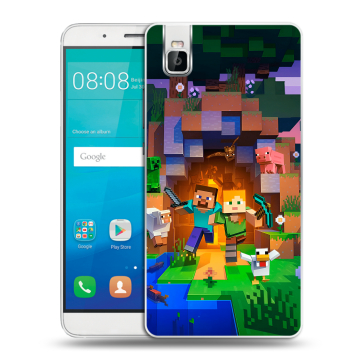 Пластиковый чехол на Huawei ShotX с принтом Майнкрафт Minecraft Пластиковый чехол на Huawei ShotX с принтом Майнкрафт Minecraft