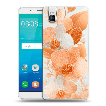 Пластиковый чехол на Huawei ShotX с принтом Бежевые цветы Пластиковый чехол на Huawei ShotX с принтом Бежевые цветы