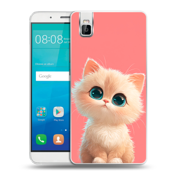 Пластиковый чехол на Huawei ShotX с принтом Розовый котенок Пластиковый чехол на Huawei ShotX с принтом Розовый котенок