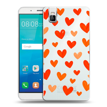 Пластиковый чехол на Huawei ShotX с принтом Сердечки Пластиковый чехол на Huawei ShotX с принтом Сердечки