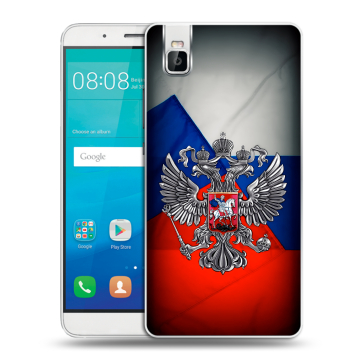Пластиковый чехол на Huawei ShotX с принтом Флаг России Пластиковый чехол на Huawei ShotX с принтом Флаг России