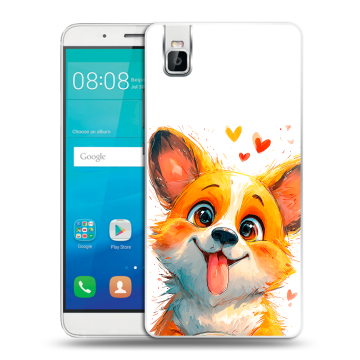 Пластиковый чехол на Huawei ShotX с принтом корги Пластиковый чехол на Huawei ShotX с принтом корги