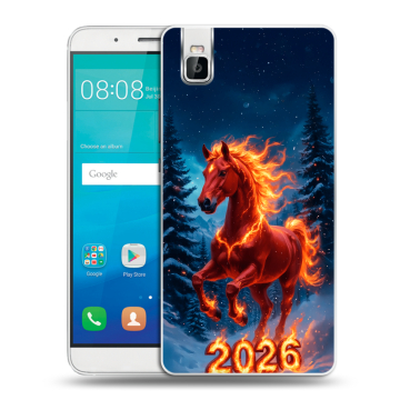 Пластиковый чехол на Huawei ShotX с принтом Новый год коня Пластиковый чехол на Huawei ShotX с принтом Новый год коня
