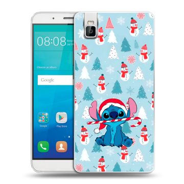 Пластиковый чехол на Huawei ShotX с принтом Стич Новый год Пластиковый чехол на Huawei ShotX с принтом Стич Новый год