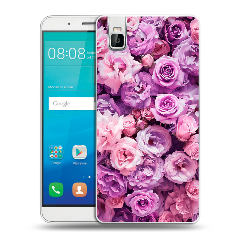 Пластиковый чехол на Huawei ShotX с принтом лавандовые розы Пластиковый чехол на Huawei ShotX с принтом лавандовые розы