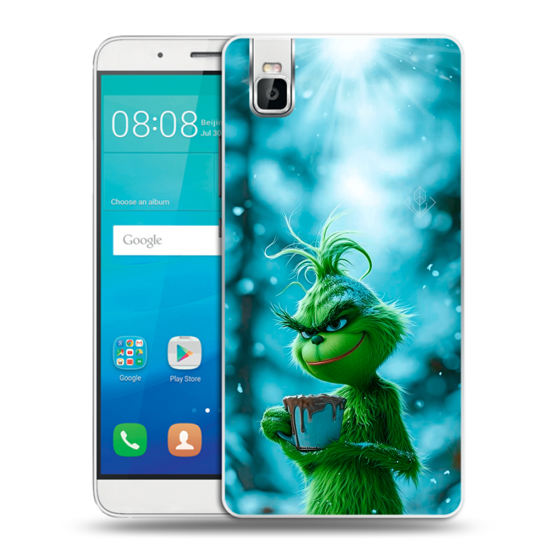 Пластиковый чехол на Huawei ShotX с принтом Новый год гринч Пластиковый чехол на Huawei ShotX с принтом Новый год гринч