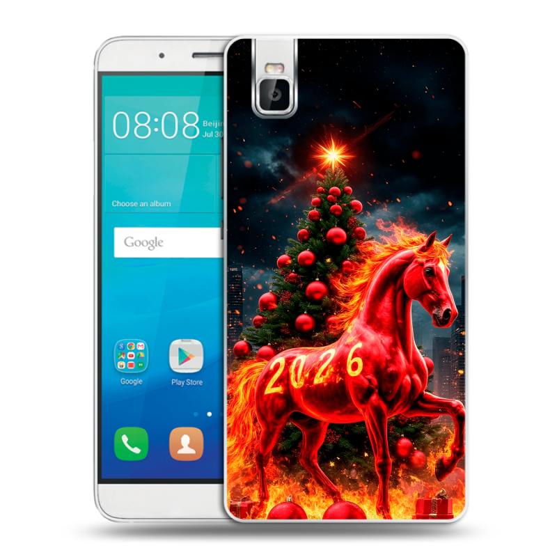 Пластиковый чехол на Huawei ShotX с принтом Новый год Пластиковый чехол на Huawei ShotX с принтом Новый год