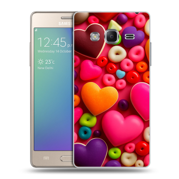 Пластиковый чехол на Samsung Z3 с принтом Сердечки Пластиковый чехол на Samsung Z3 с принтом Сердечки