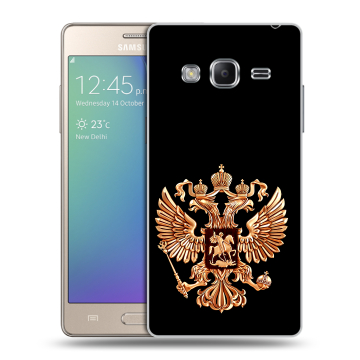 Пластиковый чехол на Samsung Z3 с принтом Герб России золотой Пластиковый чехол на Samsung Z3 с принтом Герб России золотой