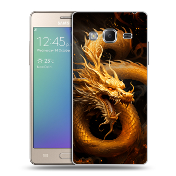 Пластиковый чехол на Samsung Z3 с принтом Золотой дракон Пластиковый чехол на Samsung Z3 с принтом Золотой дракон