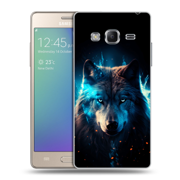 Пластиковый чехол на Samsung Z3 с принтом Волк ночной Пластиковый чехол на Samsung Z3 с принтом Волк ночной