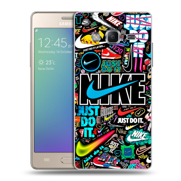 Пластиковый чехол на Samsung Z3 с принтом найк nike черный Пластиковый чехол на Samsung Z3 с принтом найк nike черный