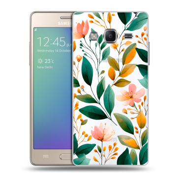 Пластиковый чехол на Samsung Z3 с принтом Цветы паттерн
