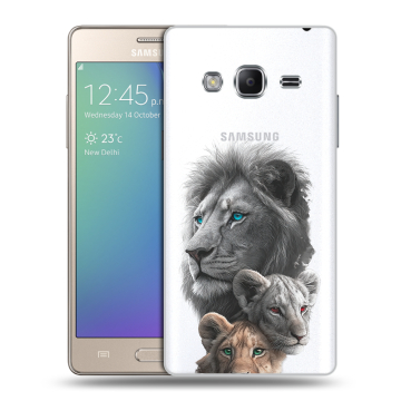 Пластиковый чехол на Samsung Z3 с принтом Львы