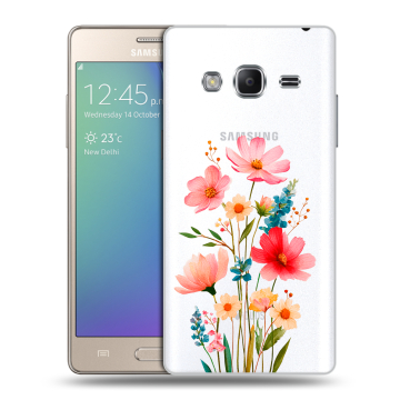 Пластиковый чехол на Samsung Z3 с принтом Цветы