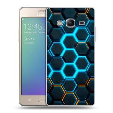 Пластиковый чехол на Samsung Z3 с принтом Неоновые соты