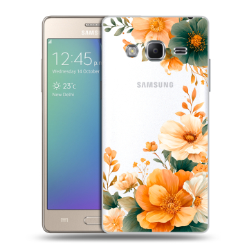 Пластиковый чехол на Samsung Z3 с принтом Цветы принт