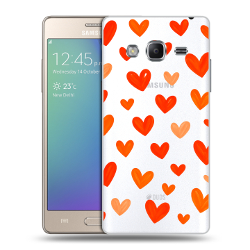 Пластиковый чехол на Samsung Z3 с принтом Сердечки