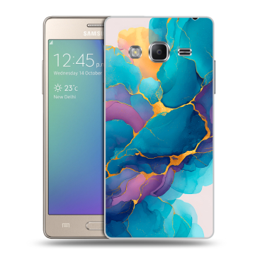 Пластиковый чехол на Samsung Z3 с принтом Мрамор блестки Пластиковый чехол на Samsung Z3 с принтом Мрамор блестки