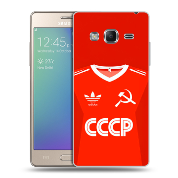 Пластиковый чехол на Samsung Z3 с принтом Флаг Герб СССР Пластиковый чехол на Samsung Z3 с принтом Флаг Герб СССР