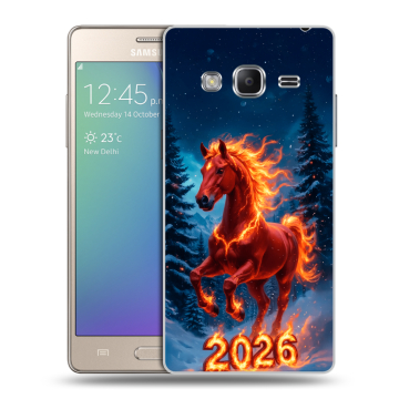 Пластиковый чехол на Samsung Z3 с принтом Новый год коня Пластиковый чехол на Samsung Z3 с принтом Новый год коня