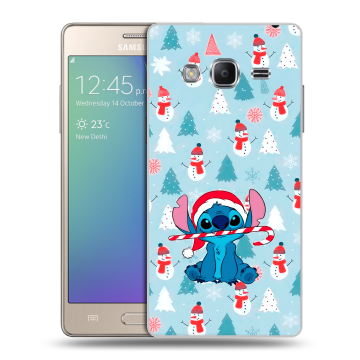 Пластиковый чехол на Samsung Z3 с принтом Стич Новый год Пластиковый чехол на Samsung Z3 с принтом Стич Новый год