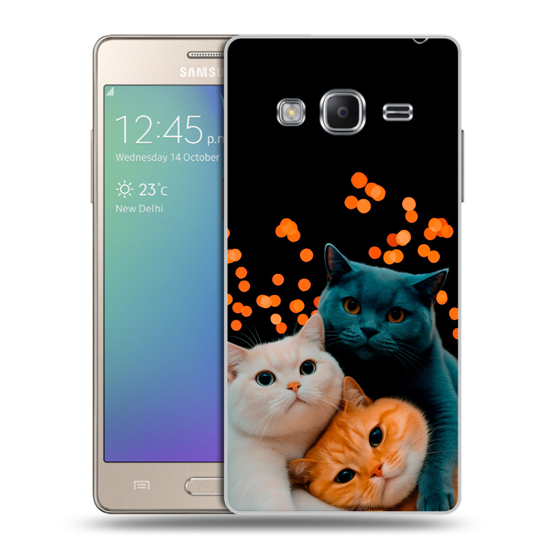 Пластиковый чехол на Samsung Z3 с принтом Кошки Пластиковый чехол на Samsung Z3 с принтом Кошки