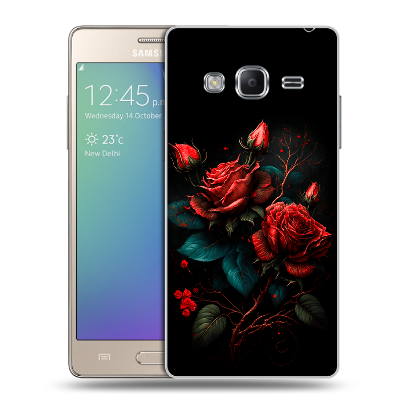 Пластиковый чехол на Samsung Z3 с принтом Розы красные Пластиковый чехол на Samsung Z3 с принтом Розы красные