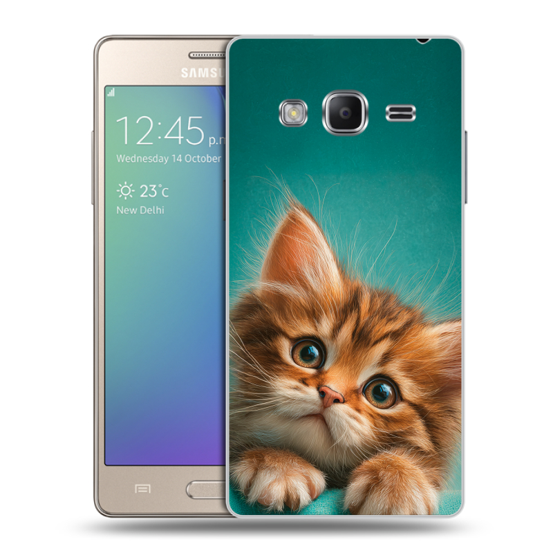 Пластиковый чехол на Samsung Z3 с принтом котенок Пластиковый чехол на Samsung Z3 с принтом котенок