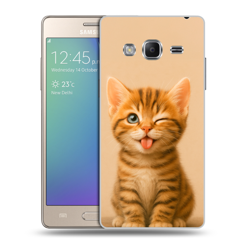 Пластиковый чехол на Samsung Z3 с принтом котенок Пластиковый чехол на Samsung Z3 с принтом котенок