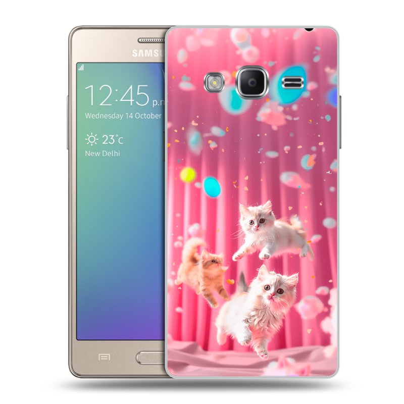 Пластиковый чехол на Samsung Z3 с принтом милые котики Пластиковый чехол на Samsung Z3 с принтом милые котики