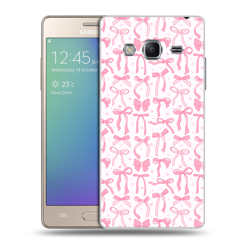 Пластиковый чехол на Samsung Z3 с принтом Розовые бантики Пластиковый чехол на Samsung Z3 с принтом Розовые бантики
