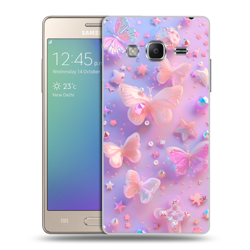 Пластиковый чехол на Samsung Z3 с принтом Бабочки Пластиковый чехол на Samsung Z3 с принтом Бабочки