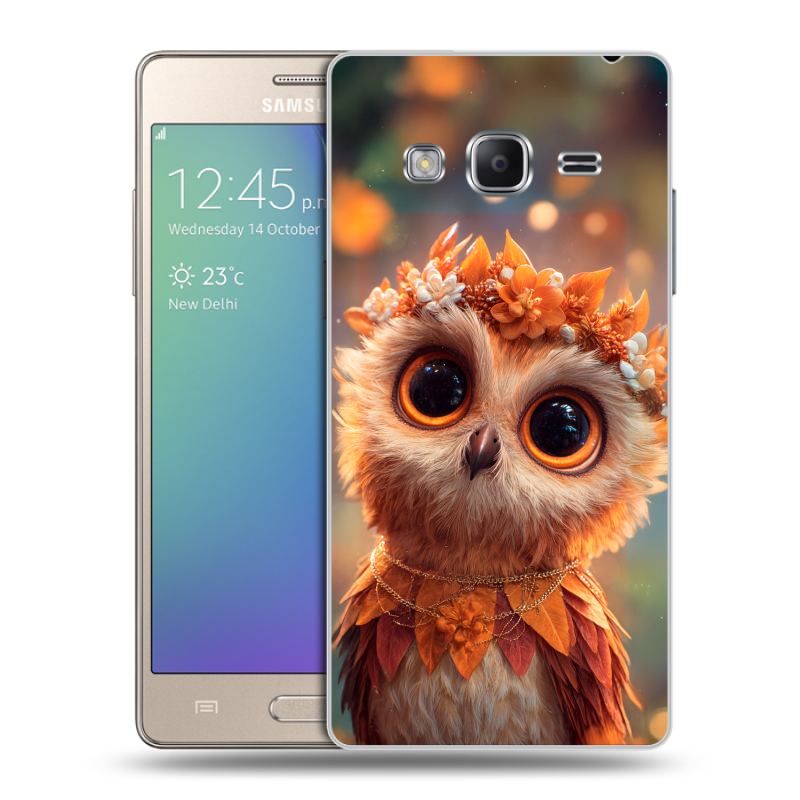 Пластиковый чехол на Samsung Z3 с принтом Милая сова Пластиковый чехол на Samsung Z3 с принтом Милая сова