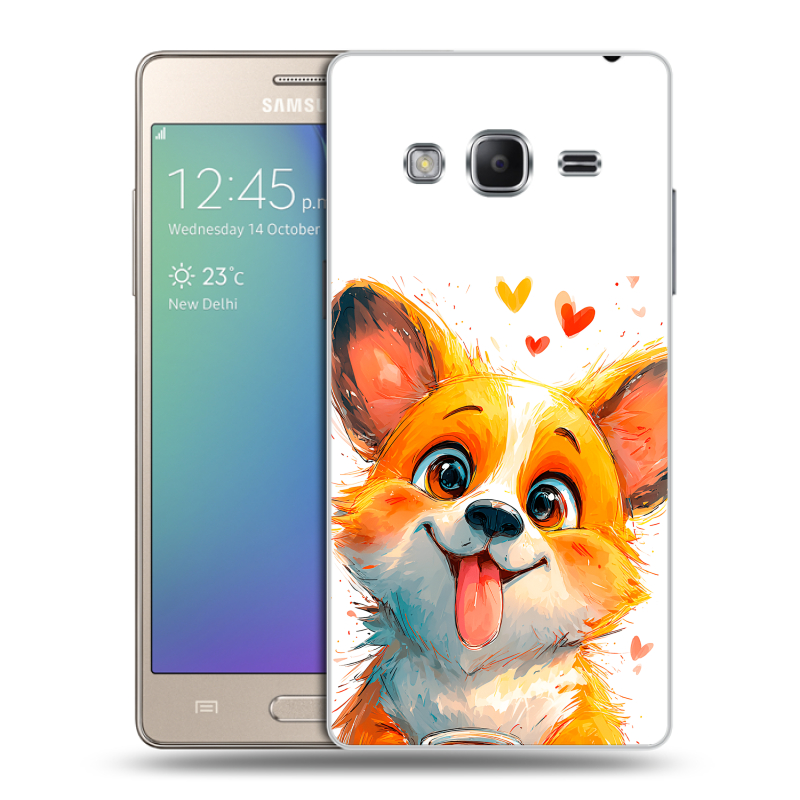 Пластиковый чехол на Samsung Z3 с принтом корги Пластиковый чехол на Samsung Z3 с принтом корги