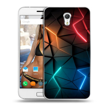 Силиконовый чехол на ZUK Z1 с принтом Абстракция неон