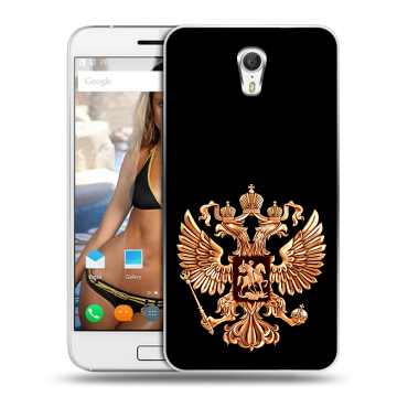 Силиконовый чехол на ZUK Z1 с принтом Герб России золотой Силиконовый чехол на ZUK Z1 с принтом Герб России золотой