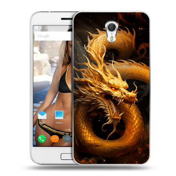 Силиконовый чехол на ZUK Z1 с принтом Золотой дракон Силиконовый чехол на ZUK Z1 с принтом Золотой дракон