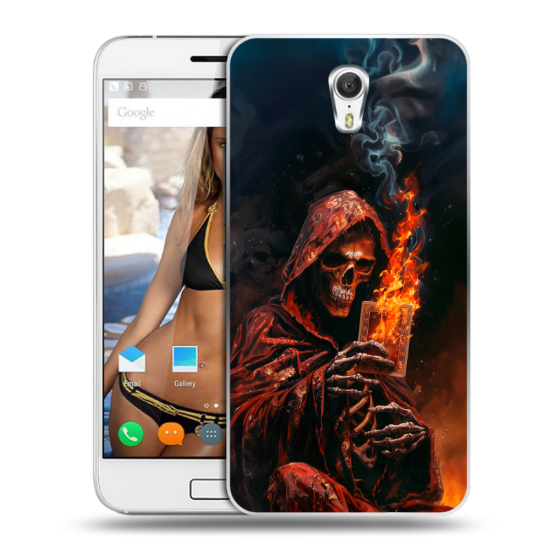 Силиконовый чехол на ZUK Z1 с принтом Скелет и карты Силиконовый чехол на ZUK Z1 с принтом Скелет и карты