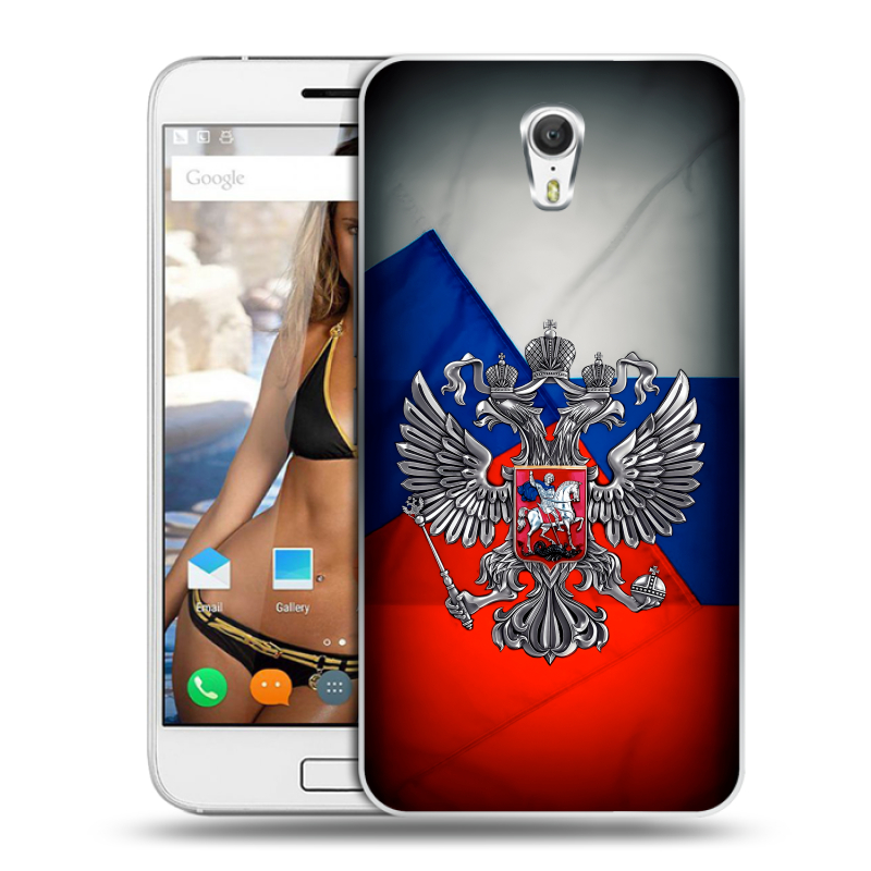 Силиконовый чехол на ZUK Z1 с принтом Флаг России Силиконовый чехол на ZUK Z1 с принтом Флаг России